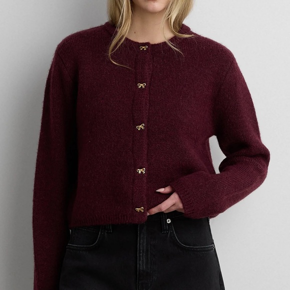 OAK + FORT Sweaters - OAK + FORT Bow Cardigan - L